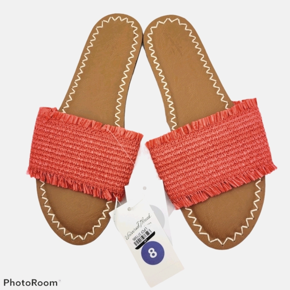 Universal Thread Luciana Red Woven Slide Sandals